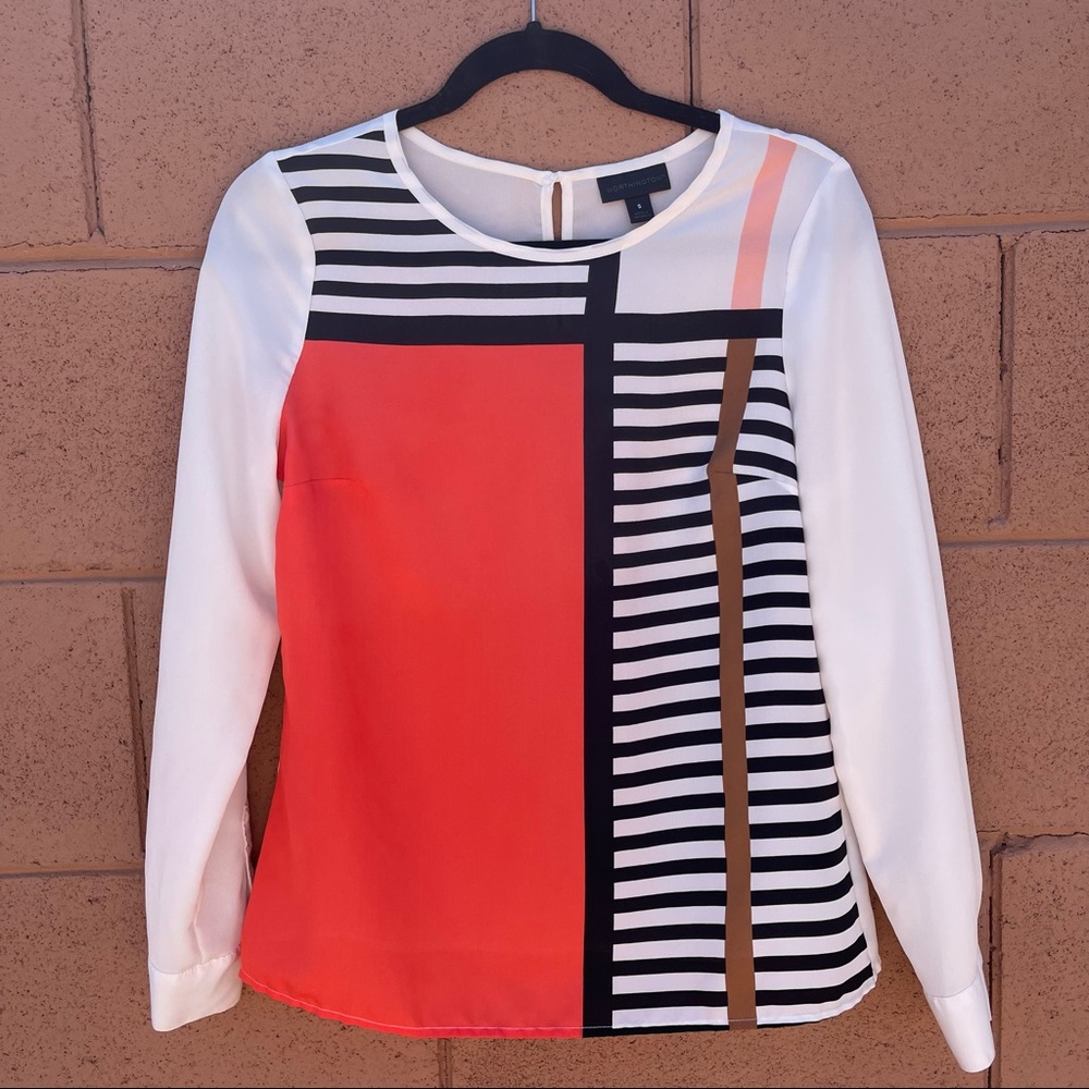 Worthington Color Block Blouse